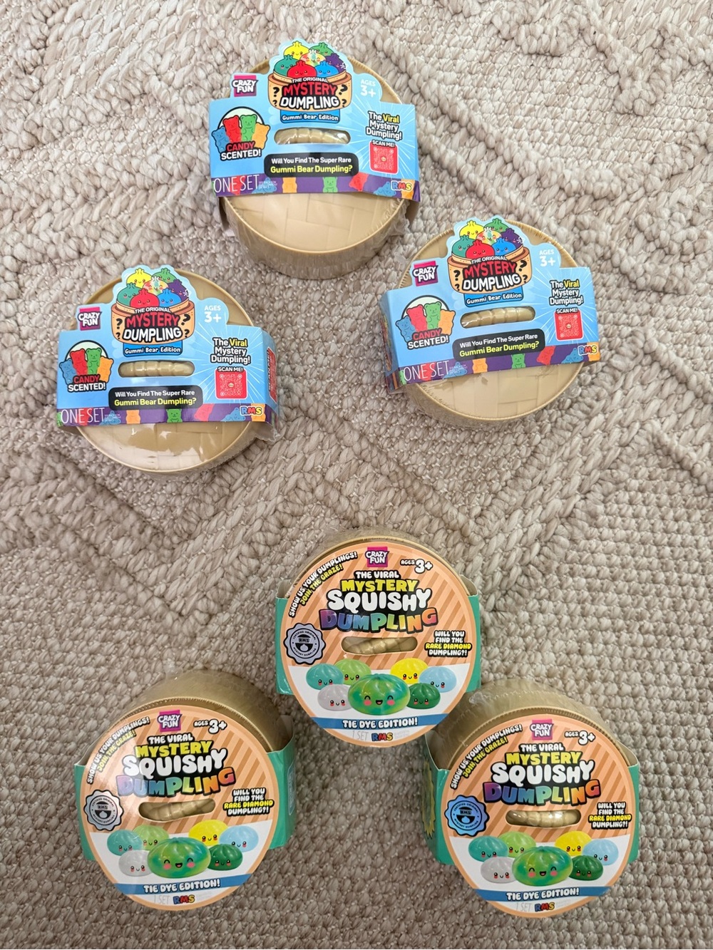 RMS Mystery Dumpling 3 Gummi Bear Edition Candy Scented 3 Tie Dye Dumplings Lot